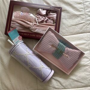 NWT girly 🎀Self Care Set with Lavender Tumbler and Pink Accessories